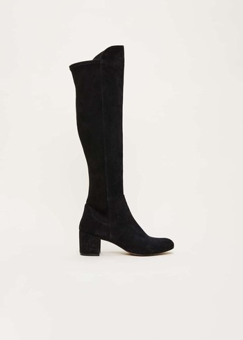 Phase Eight Milly Knee High Boots Black USA | 0614738-QL